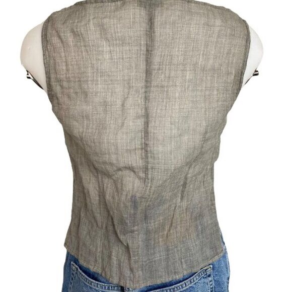 Takashi Maya New York Side Zip Grey Mesh Tank Top Size S - Picture 7 of 9